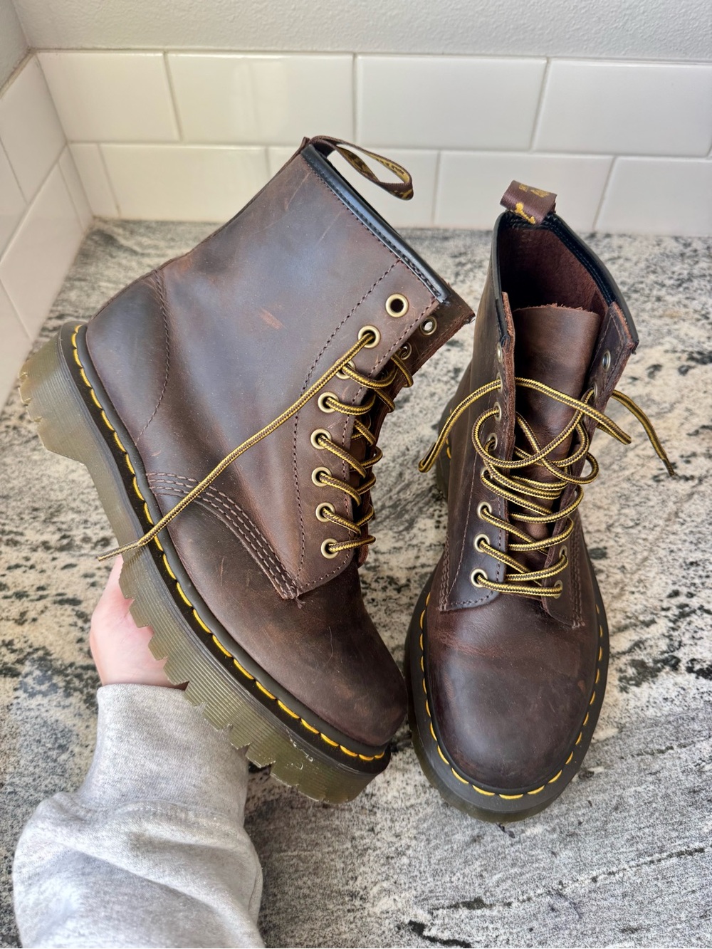 Dr. Martens 1460 Bex Boot Crazy Horse Brown Leather VGUC L 9/ EU 41